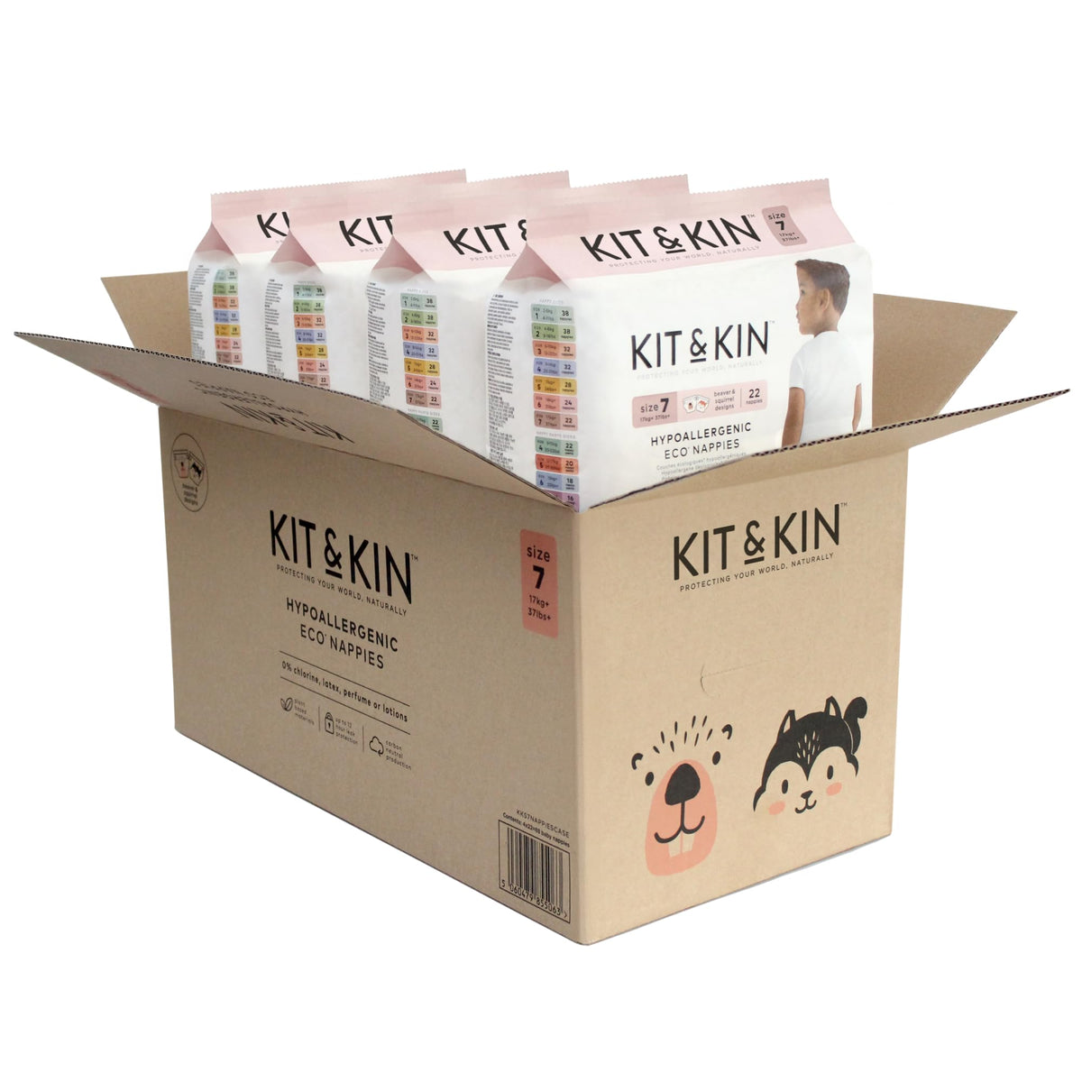 Kit & Kin Premium Baby Nappies Size 2, 4-8 kgs / 9-18 lbs, Pack of 152