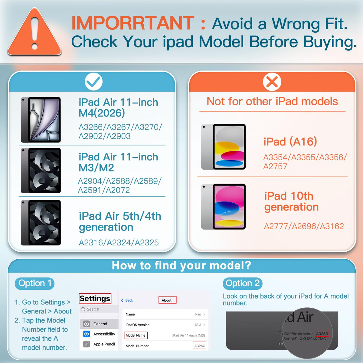 JETech Case for iPad Air 11" M4/M3/M2 & iPad Air 5/4 10.9", Starlight