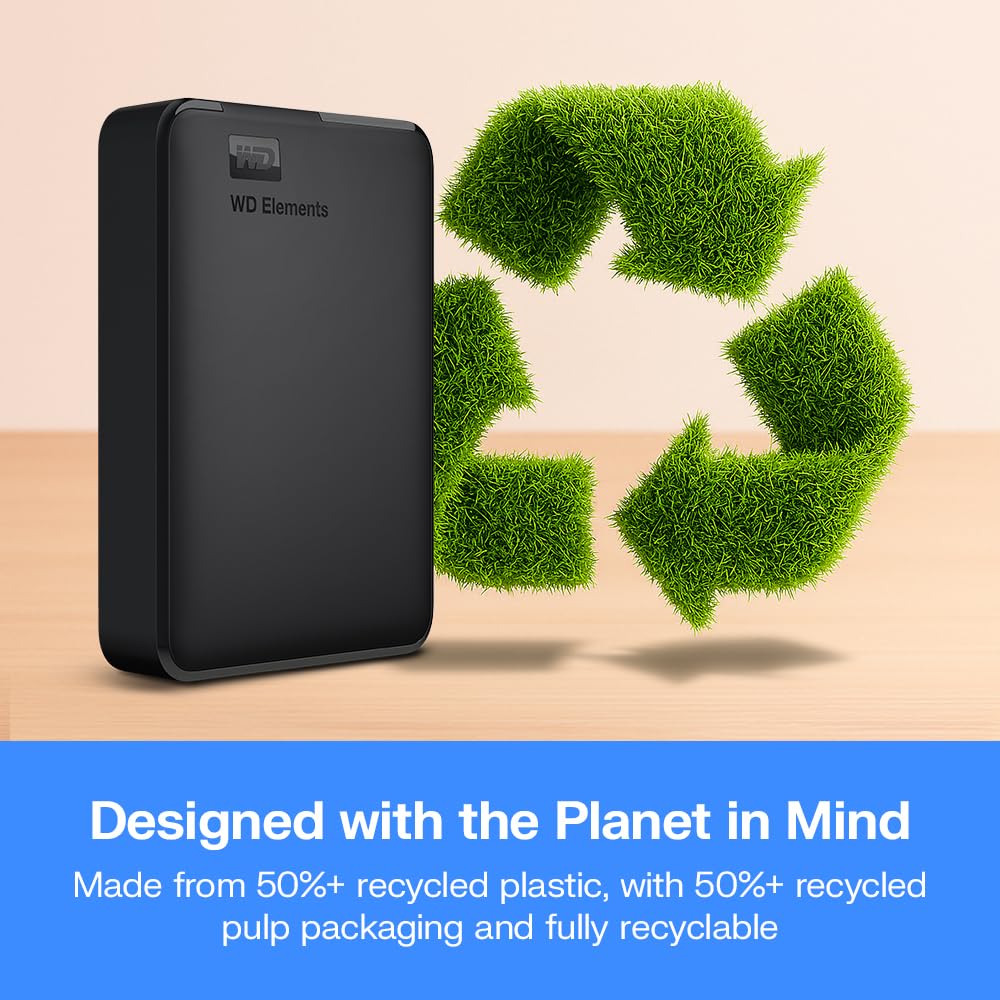 WD 2TB Elements AE Portable External Hard Drive, SuperSpeed USB 3.2 Gen 1/USB 3.0, Plug-and-Play, Formatted for Windows, Black