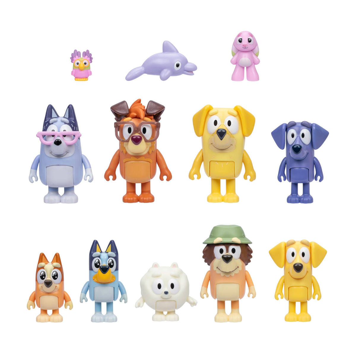 Bluey Family Figure 4-Pack, Poseable Toys with Bingo & Bandit