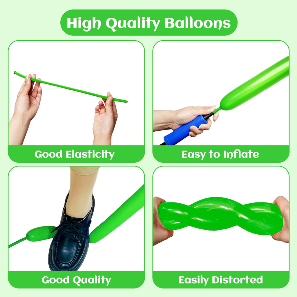 260 Black Long Balloons for Balloon Garland Thickening Skinny Latex Twisting Animals Modeling Christmas Birthday Wedding Party Festival Decorations 100pcs