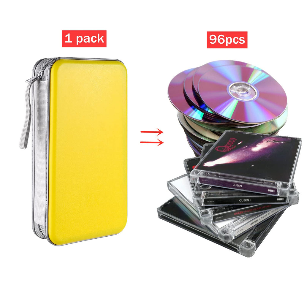 LIOVODE DVD Case, 96 Capacity CD Case Holder Organizer Disc Wallet for Car