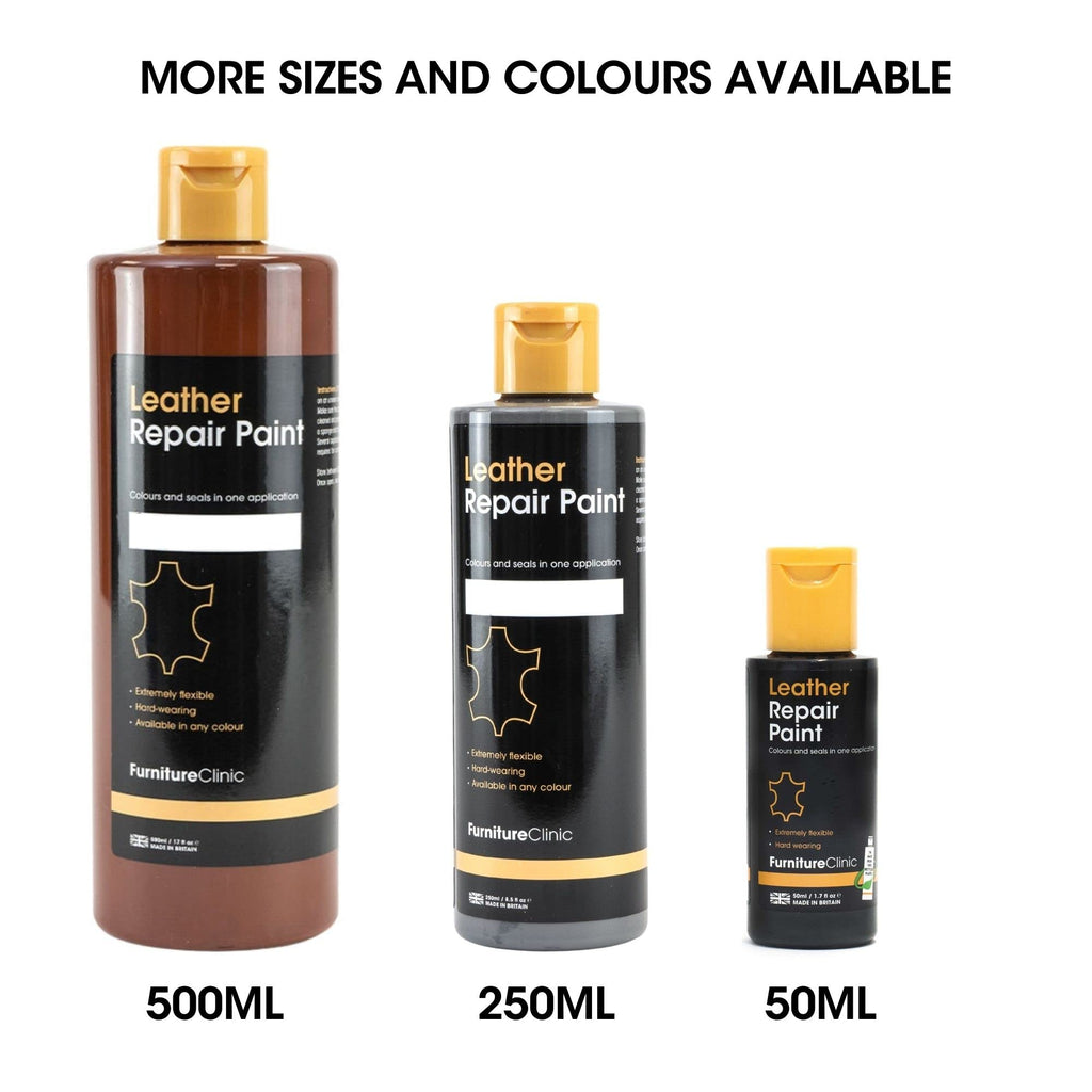Furniture Clinic Leather Repair Paint & Dye | Self Seal Colourant for Quick and Easy Leather Repair | Suitable for Sofas, Car Seat, Shoes, Handbag, and More - Dark Brown, 250ml