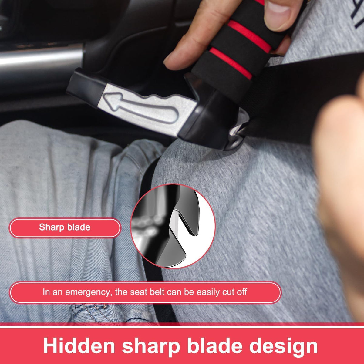 3 in 1 Car Door Handle for Disabled Elderly,Car Handle Mobility Aid,Car Handle Assist Support Multifunction,Latch Handle for Seniors and Handicap (1 Pack-Red)