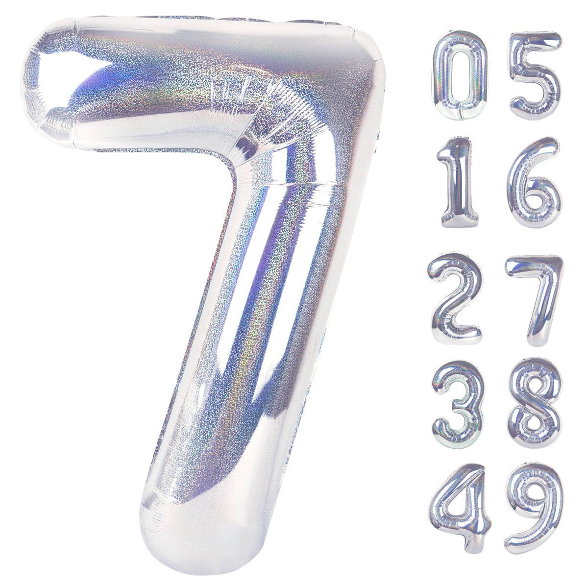 Laser Silver 6 Balloon - Number Balloon 40 Inch, 6th Hot Pink Decorations