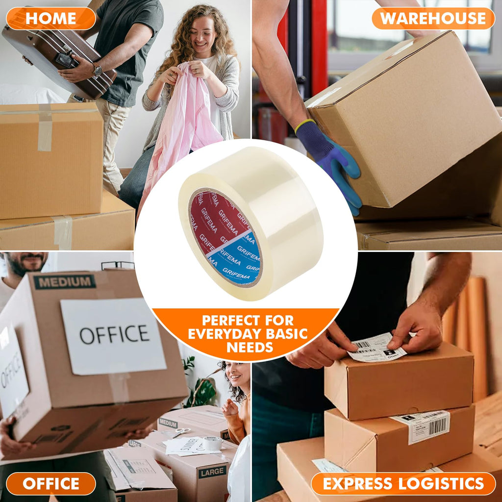 GRIFEMA GA4003-1 Parcel Tape 66m x 5cm Clear for Boxes & Moving