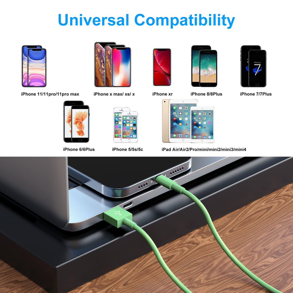 2 Pack Apple MFi Certified iPhone Charger Cable 2m, Apple Lightning to USB Cable Cord 2 metres Fast Charging A pple Phone Long Cable for iPhone13/12/12 mini/ 11/11Pro/Max/X/XS/XR/XS Max/8/7/6/iPad