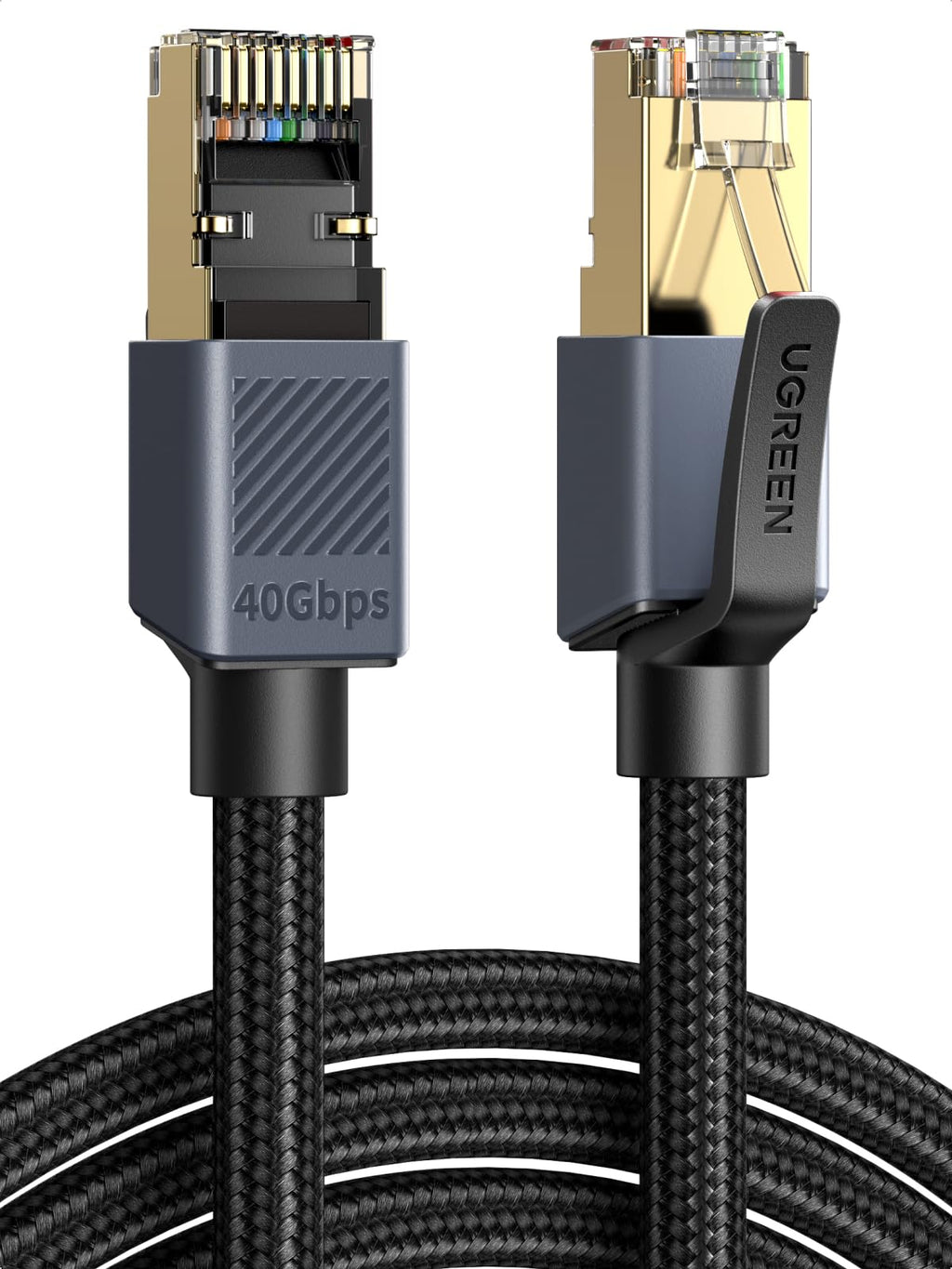 UGREEN Ethernet Cable 1m, Cat 8 High-Speed 40Gbps Internet Cable Braided