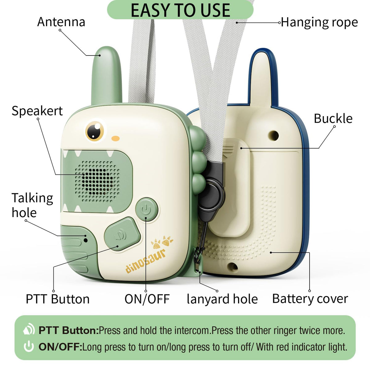 Walkie Talkies Toys for Girls:Unicorn Toys 2 Pack Birthday Gifts for 3 4 5-7 8 Year Old Girls Toy for 4 5 6 7 8-10 Year Old Camping Outdoor Game,Christmas Stocking Stuffers for Girls Kids