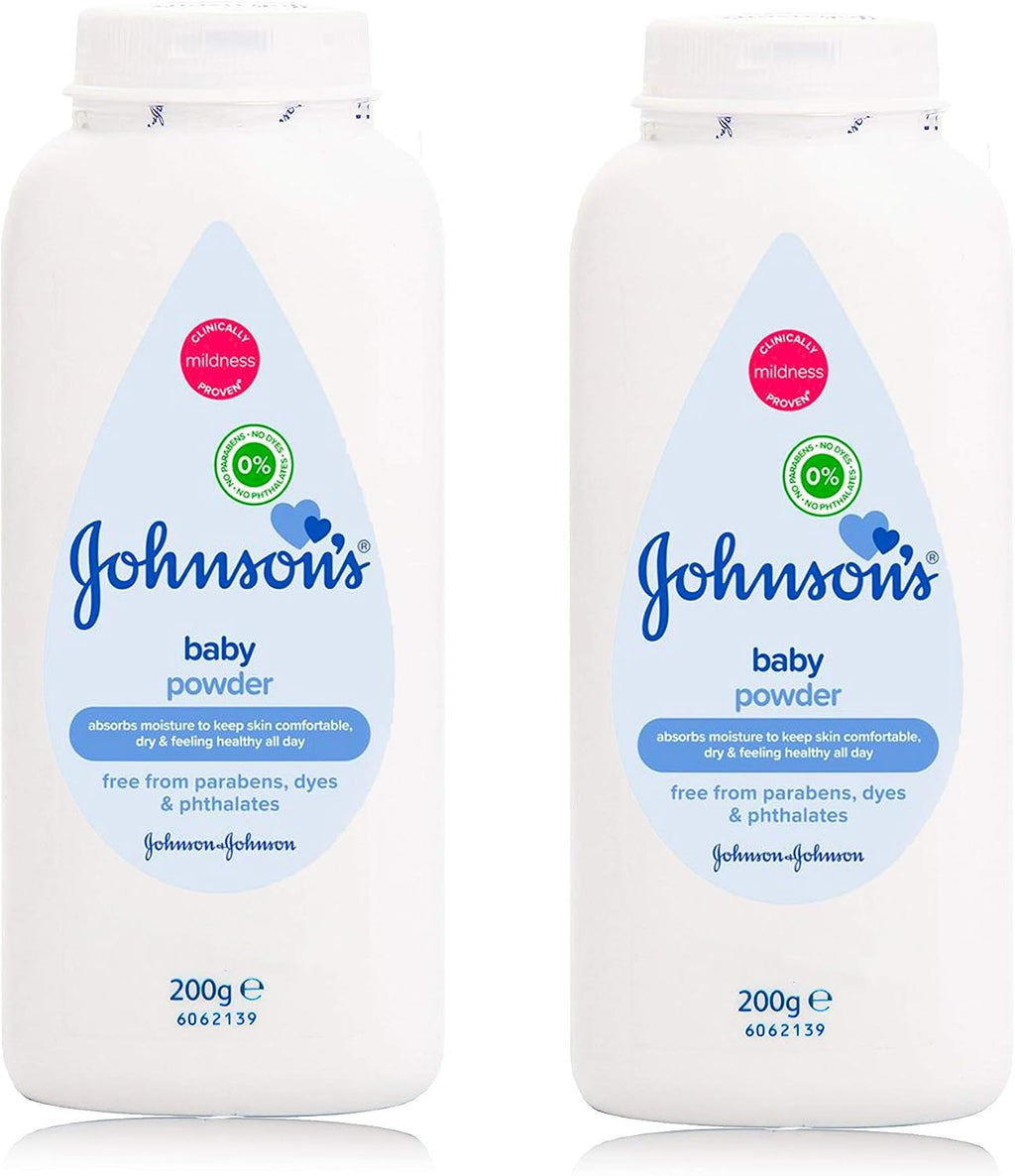 Johnson’s Baby Talcum Powder Multipack of 2 | Clinically Proven Talc for Newborn Delicate Skin | Leaves Skin Soft and Smooth | 2 x 200g