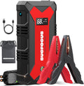 Jump Starter Power Pack, 4000A Car Battery Booster Jump Starter for 12V Vehicles and Motorbikes (9.0L Petrol or 8.5L Diesel), Car Jumper Starter Power Bank with Jump Leads, LED Light/USB QC3.0 (Red)