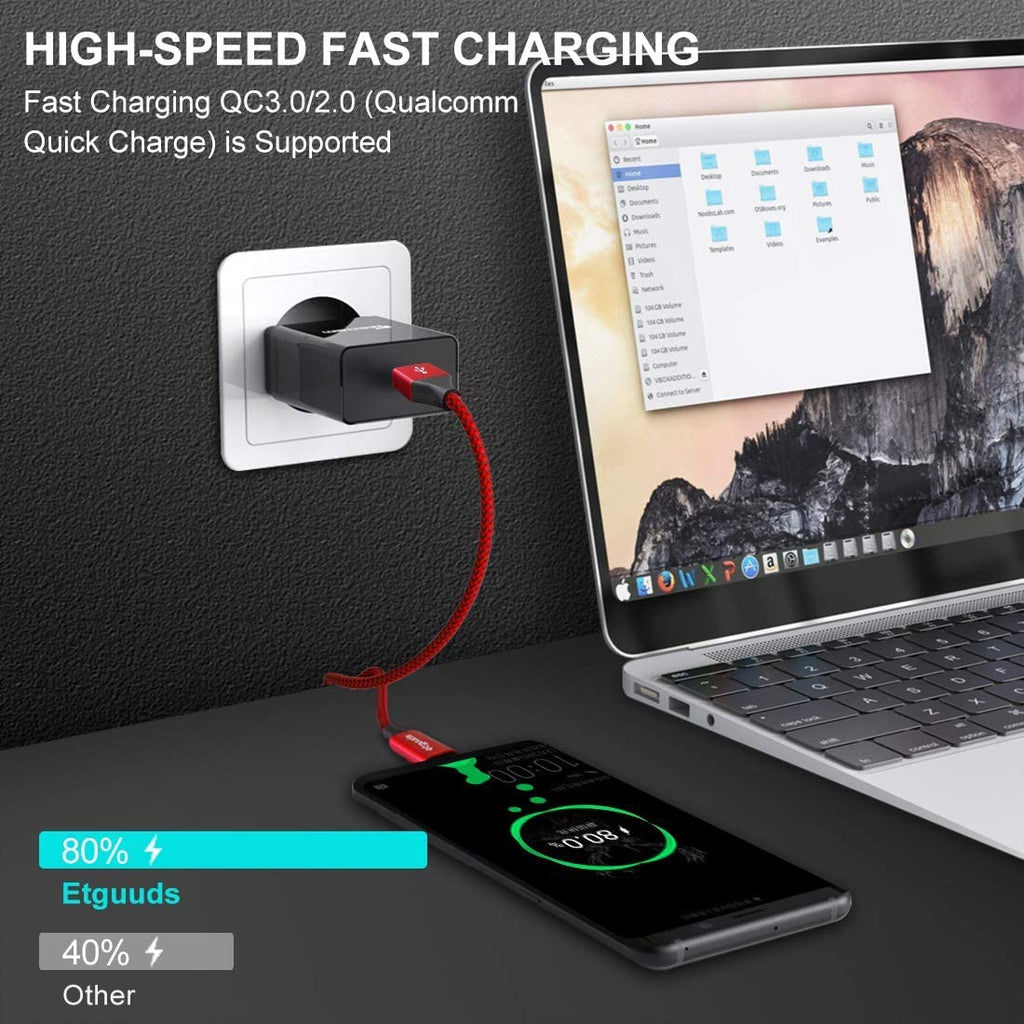 etguuds Extra Short USB C Cable 2Pack 0.15M, USB A to USB C Charger Cable