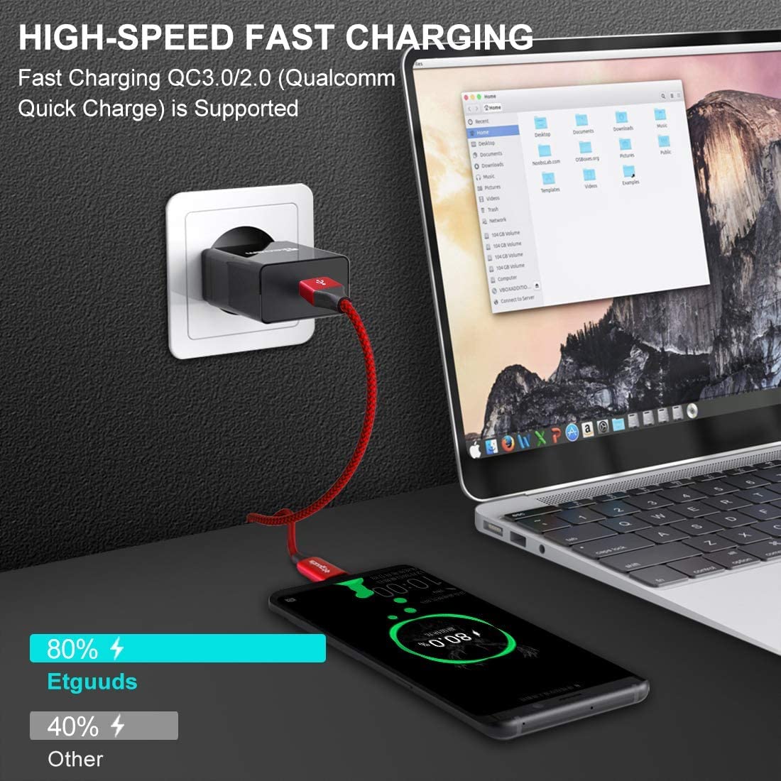 etguuds Extra Short USB C Cable 2Pack 0.15M, USB A to USB C Charger Cable