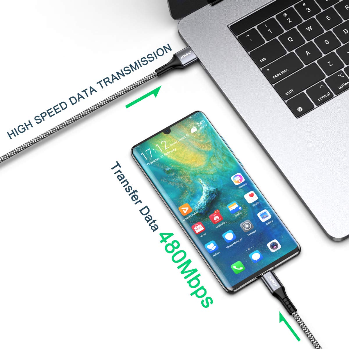 USB C CABLE 3M,Long Samsung Charger Cable Braided Compatible with Samsung Galaxy S20 Plus S21 S22 S23 S10 S9 S8, A20E A50 A51 A70 A71,PS5,Switch,Huawei P40,（Black）