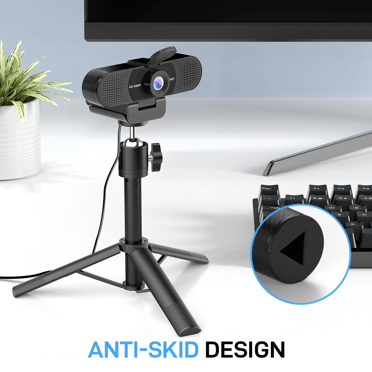 EMEET S600 4K Webcam for Streaming - Sony 1/2.55'' Sensor, PDAF Autofocus, 1080P@60FPS, 2 Noise Reduction Mics, Built-in Privacy Cover, 73° FOV, Streaming Camera for Live Commerce/Gaming/Beauty
