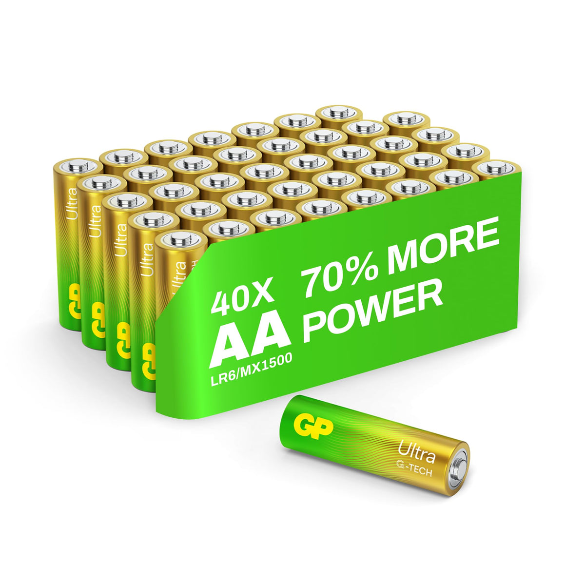 Ultra Alkaline Triple A Batteries, Long Lasting Power - Ideal for Camera, Alarm & Industrial Use - 10-Year Shelf Life - 36 Pack by GP AAA Batteries