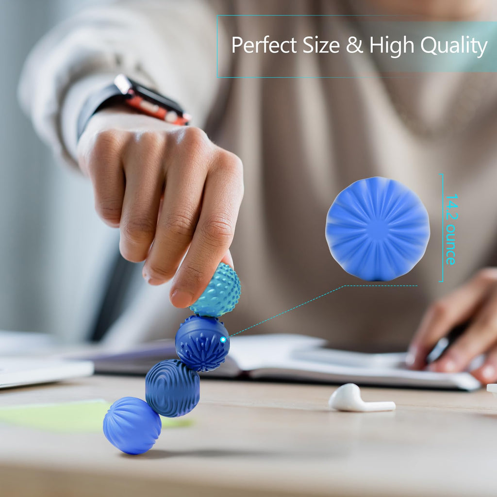Silicone Magnetic Balls Fidget Toys for Adults & Teens,4PCS Stress Relief Sensory Toys for Autism ADHD Anxiety,Fun Textures Gadgets,Office Desk Toy,Stocking Stuffers for Women Men Teen Gift