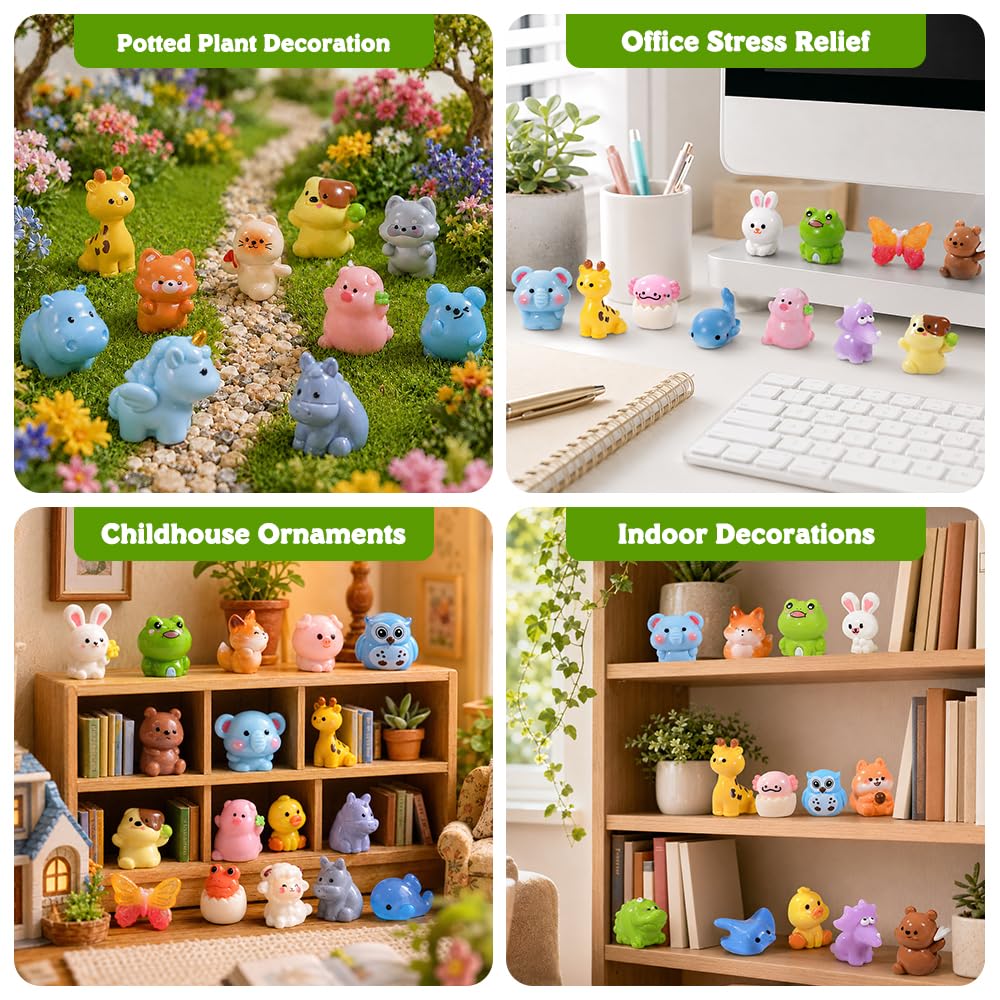DIYDEC 24pcs Luminous Christmas Mini Resin Tree Figures Toys