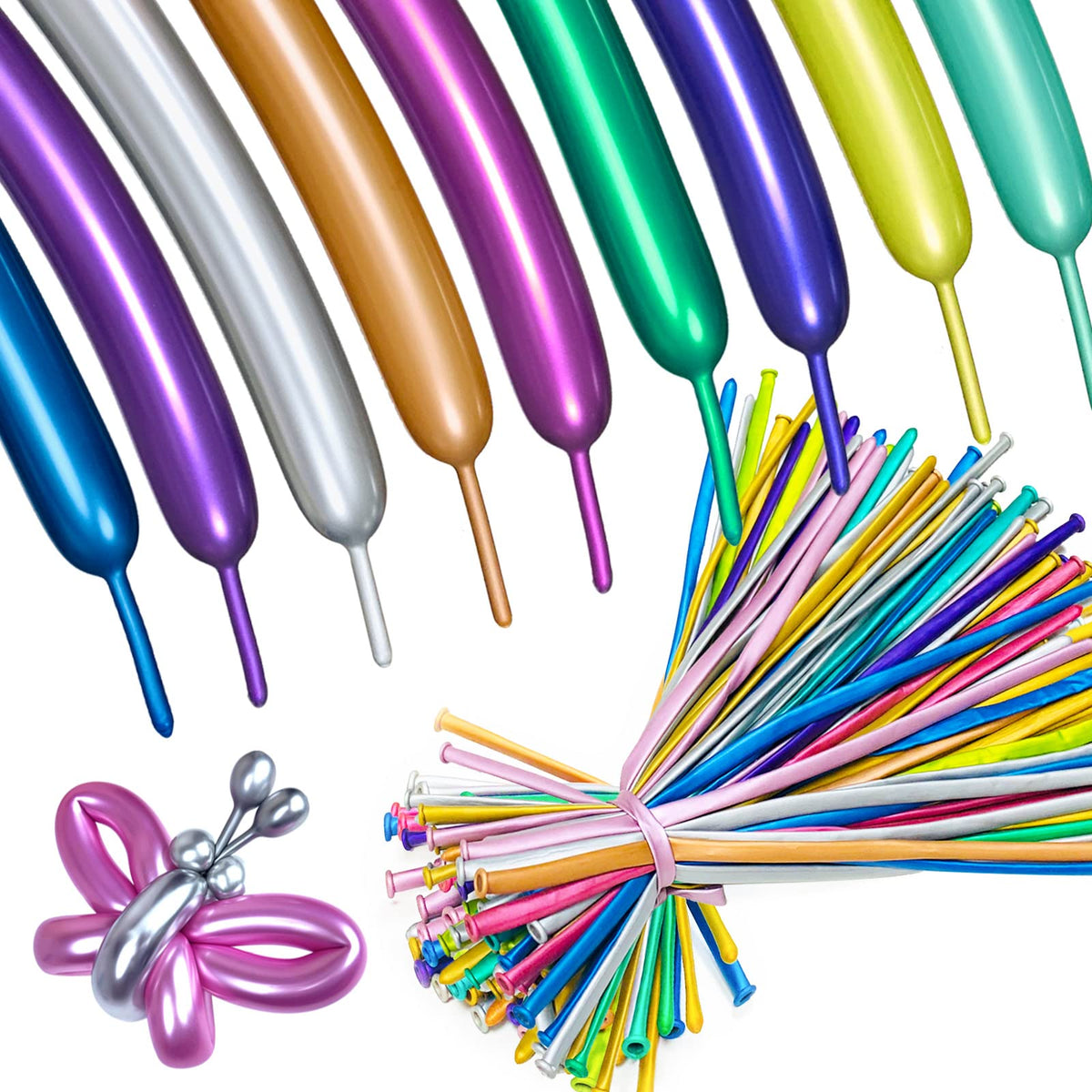 ASIYUHY 260 Balloons Clear Long Balloons 100 Pack Twisting Animal Balloon