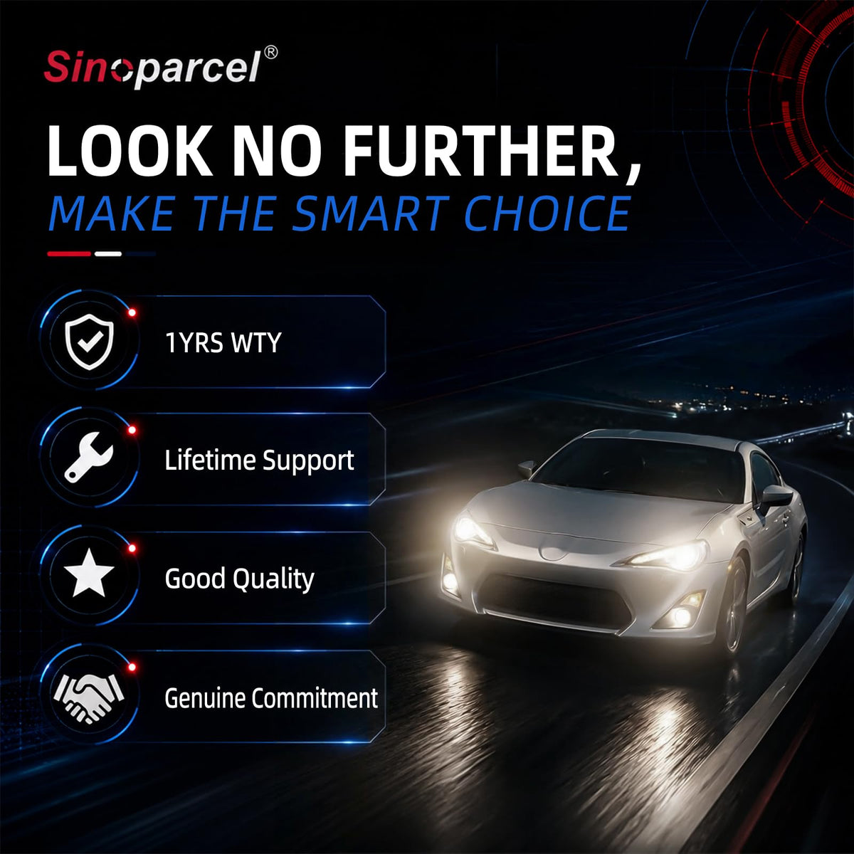 Sinoparcel H15 Headlight Bulb, OEM Replacement, Standard 3200K Warm White