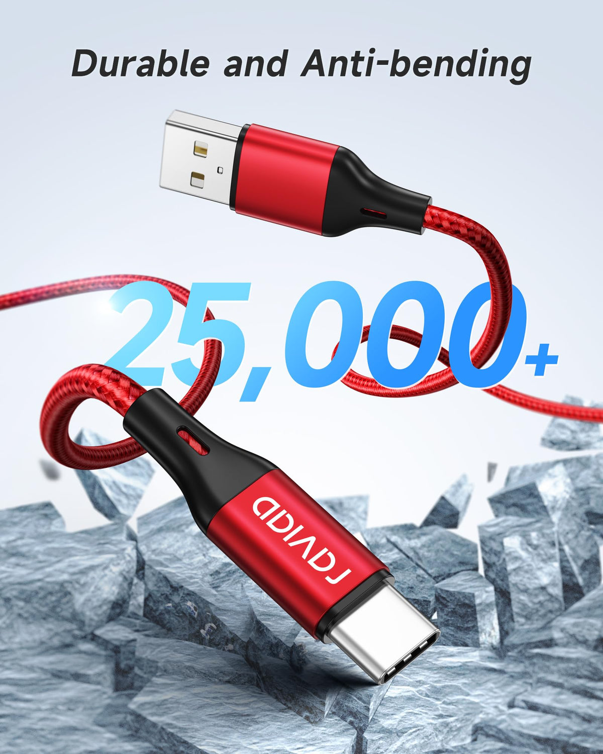 RAVIAD Short USB C Charger Cable 15CM 2Pack, USB to USB C Cable Fast Charge