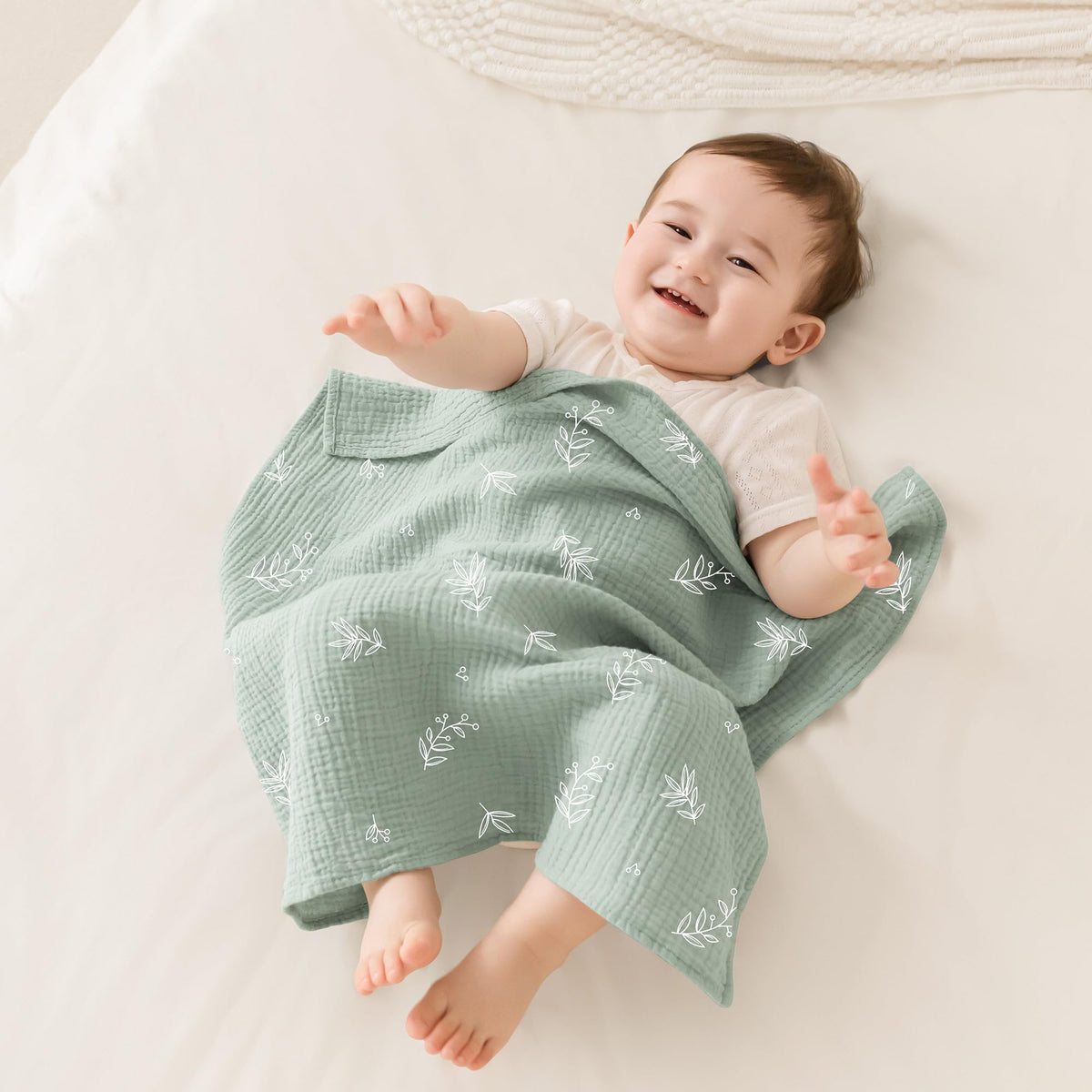 Susurration Muslin Cloths for Baby, 100% Cotton Baby Muslin Squares Cloths for Newborn Boy and Girl, Soft, Breathable and Extremely Absorbent Baby Muslin Burp Cloths, 60 x 60 cm, 5 Pack