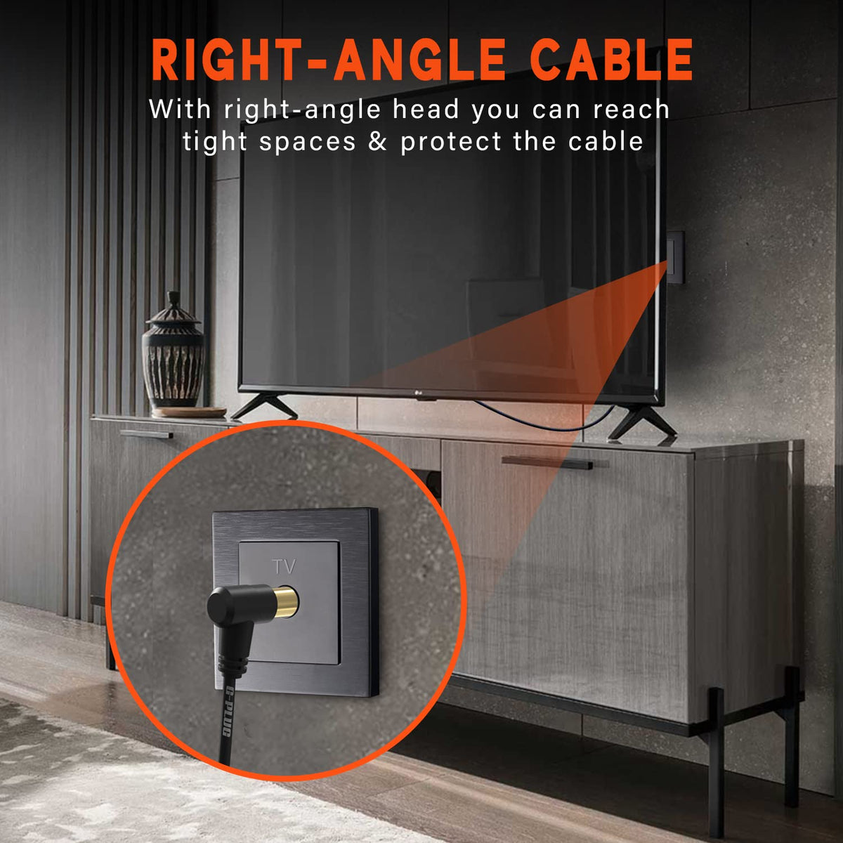 G-PLUG 1m TV Aerial Cable, Coaxial Cable for Freeview, Sky Box and Freesat