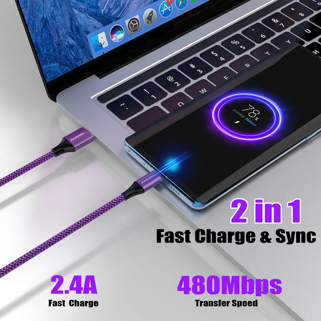 Long Micro USB Cable 10ft Android Charger Cable Durable Fast Phone Charger Cord Android Charging Cable for Samsung Galaxy S7 S6 S7 Edge S5 S2 J7 J7V J5 Note 5 4 LG G4 HTC PS4 Camera MP3(blue)