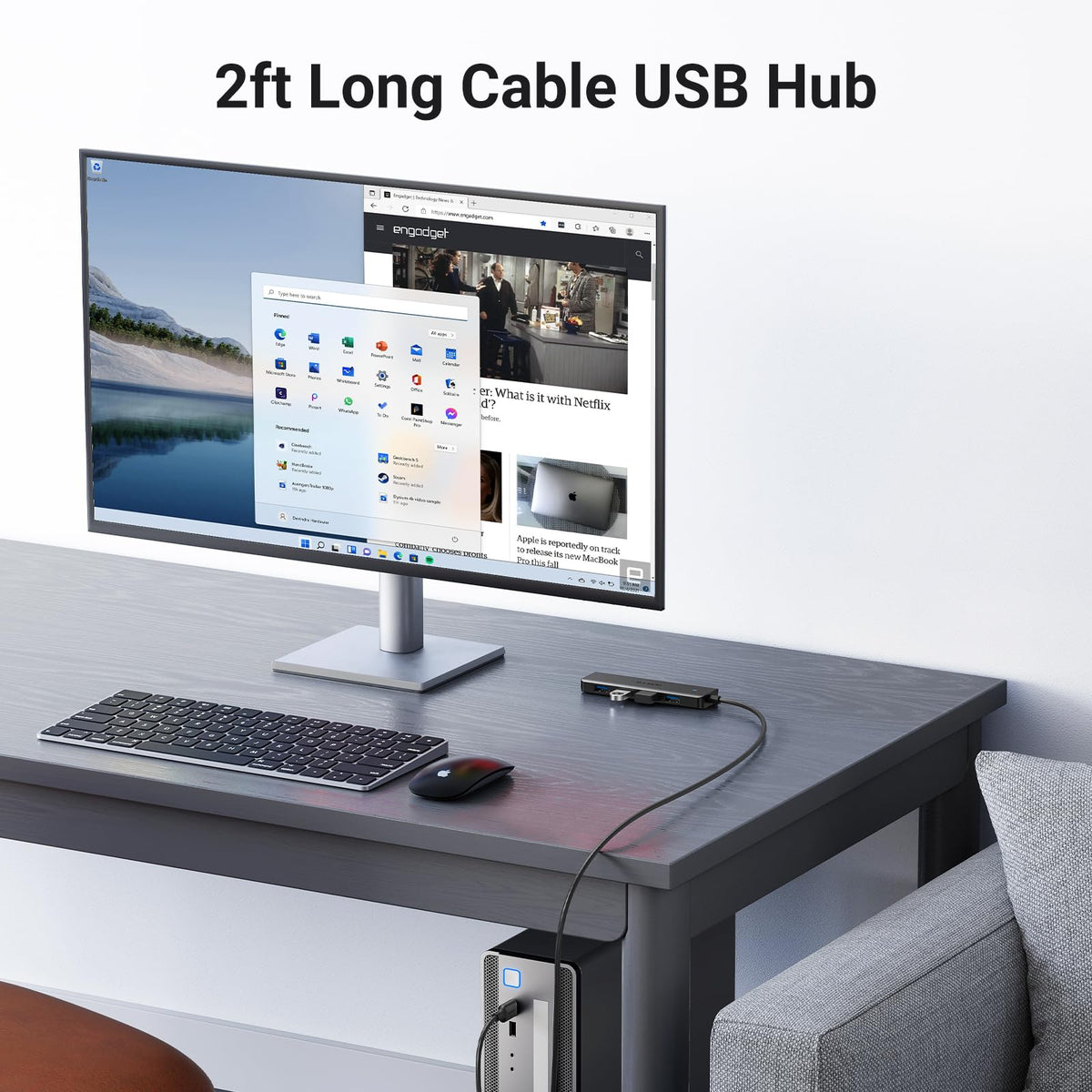 UGREEN USB Hub 3.0, USB Splitter 4 Port Ultra Slim with 5Gbps Data Transfer