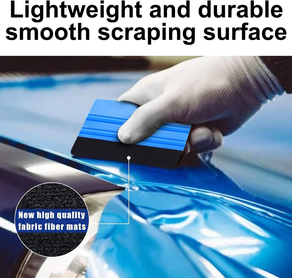JOYVOX 7 Pcs Car Vinyl Wrap Tool Kit, Wallpaper Smoothing Tool Kit, Window Tint Application Kit with Squeegee, Felt Edge, Cutter, and Gloves for Car Wrapping, Wallpaper, and Window Film