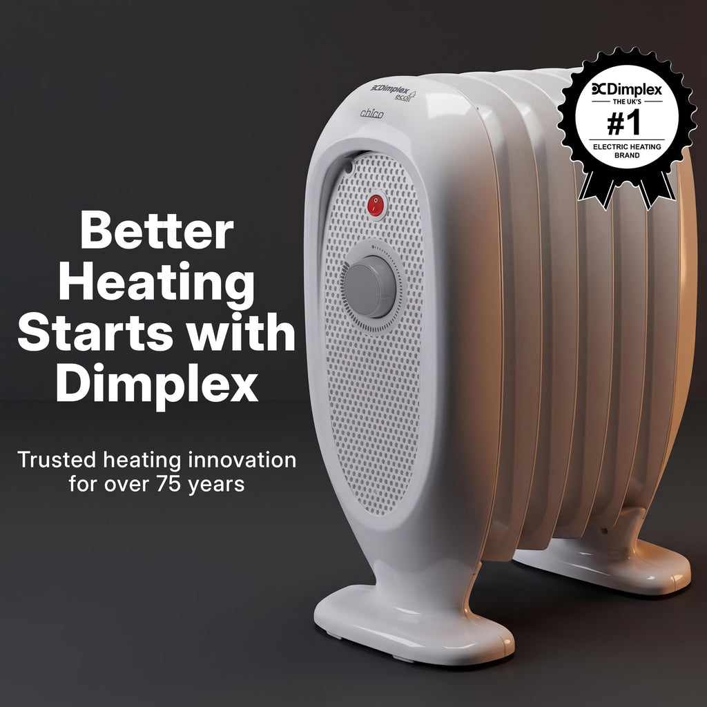 Dimplex ECR20TIE Oil Free Portable Radiator, 2kW Electric Heater, Timer