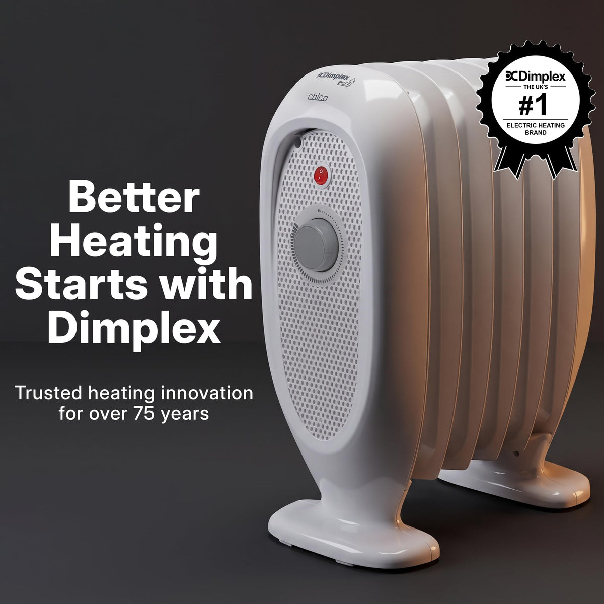 Dimplex ECR20TIE Oil Free Portable Radiator, 2kW Electric Heater, Timer