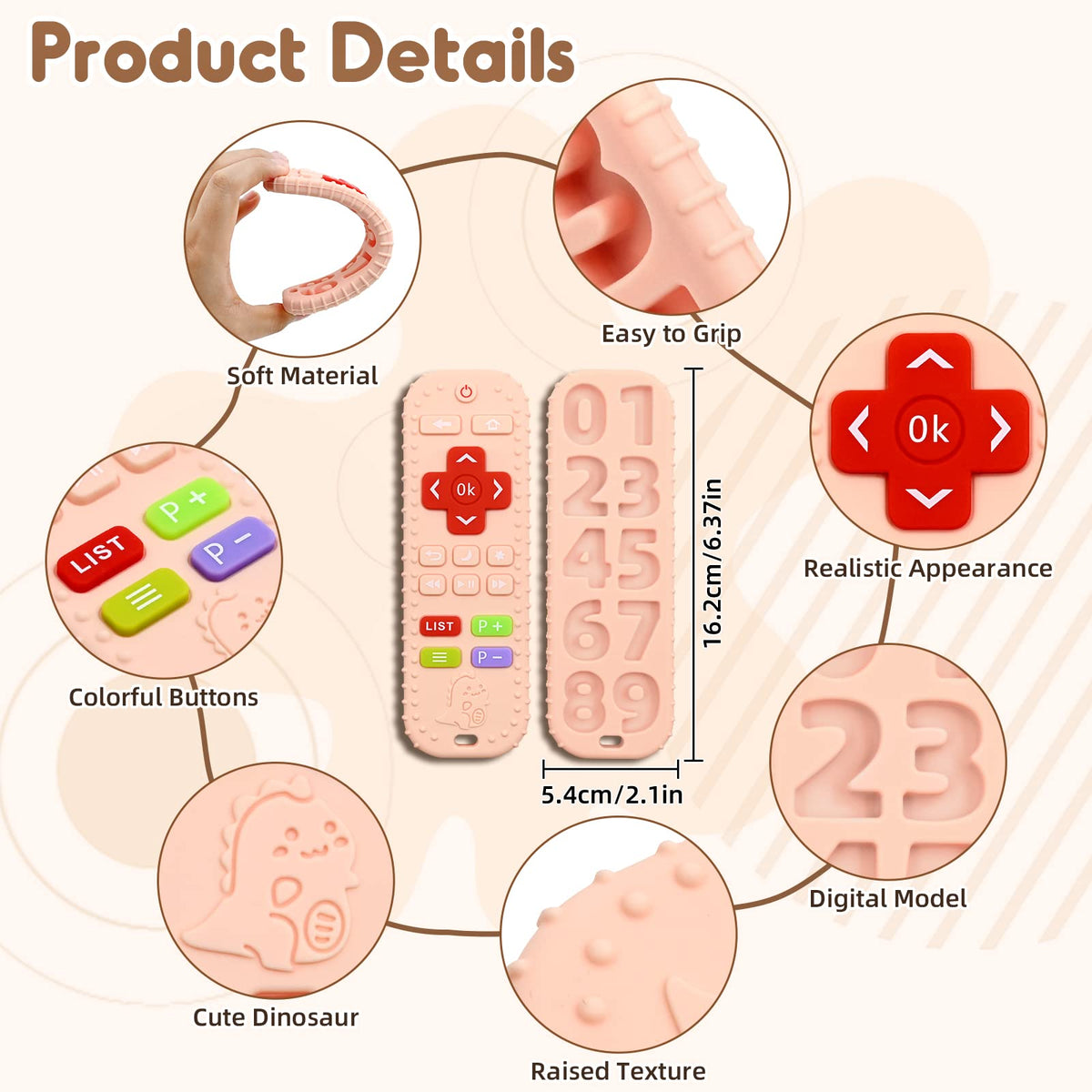 Teething Relief Teethers Toys for Babies 3-6 12 Months Gifts, Silicone Remote Control Baby Teether Bath Toys for 3 6 9 Months Newborn Infant Boy Girl Autism, Food Grade Silicone Sensory Toys, Black