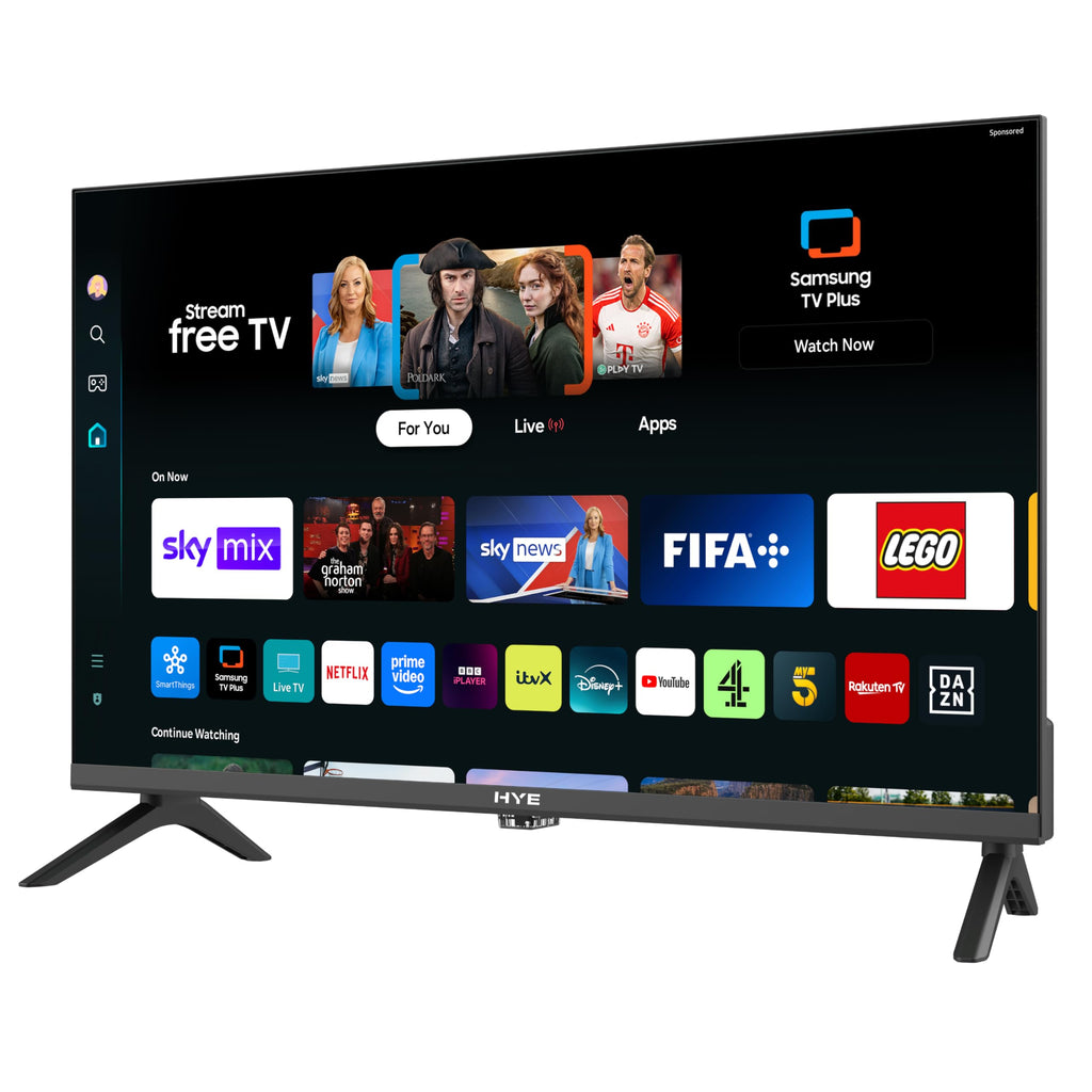 HYE 43" LED Smart TV - 4K Ultra HD, Samsung Tizen OS & Gaming Hub, Black