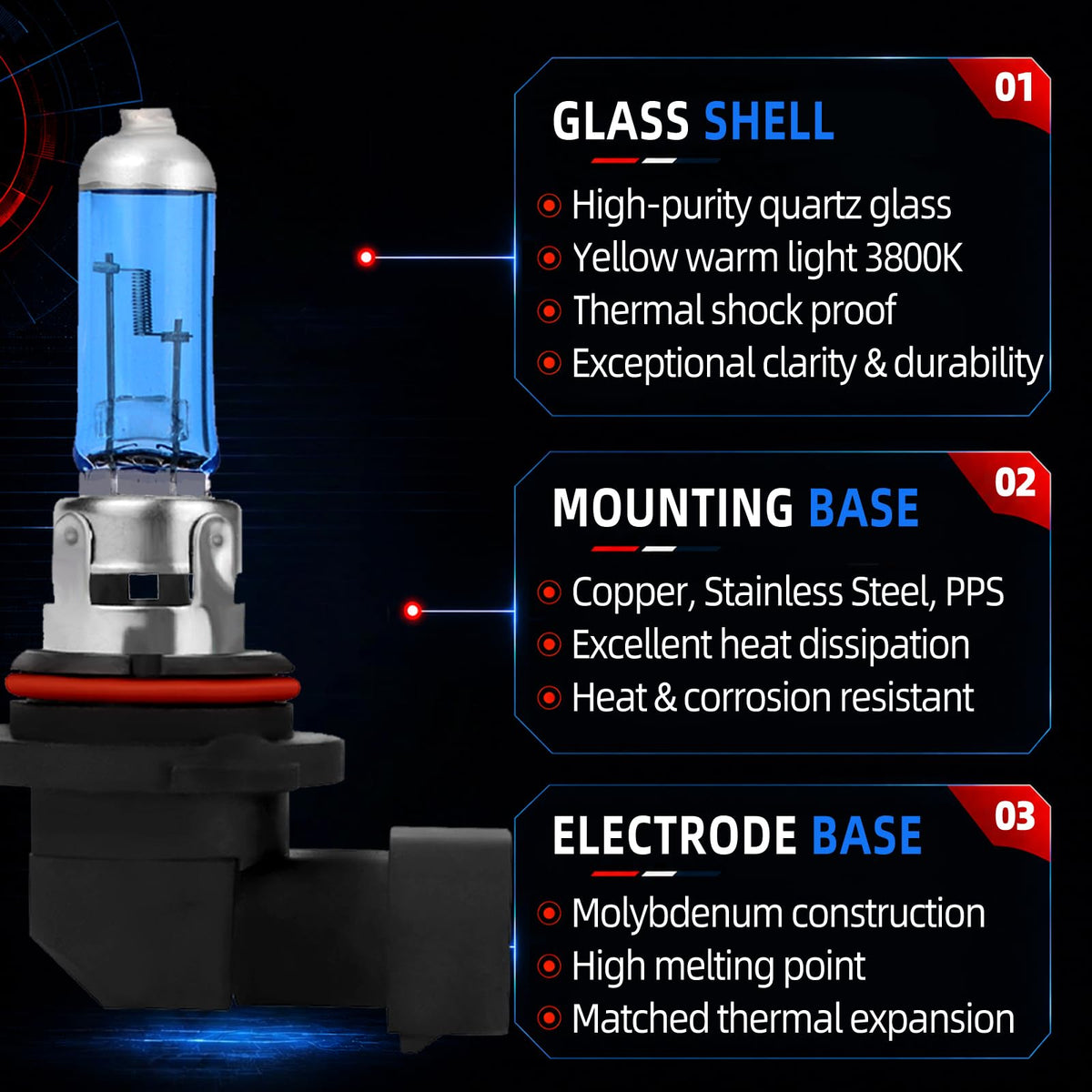 Sinoparcel H15 Headlight Bulb, OEM Replacement, Standard 3200K Warm White