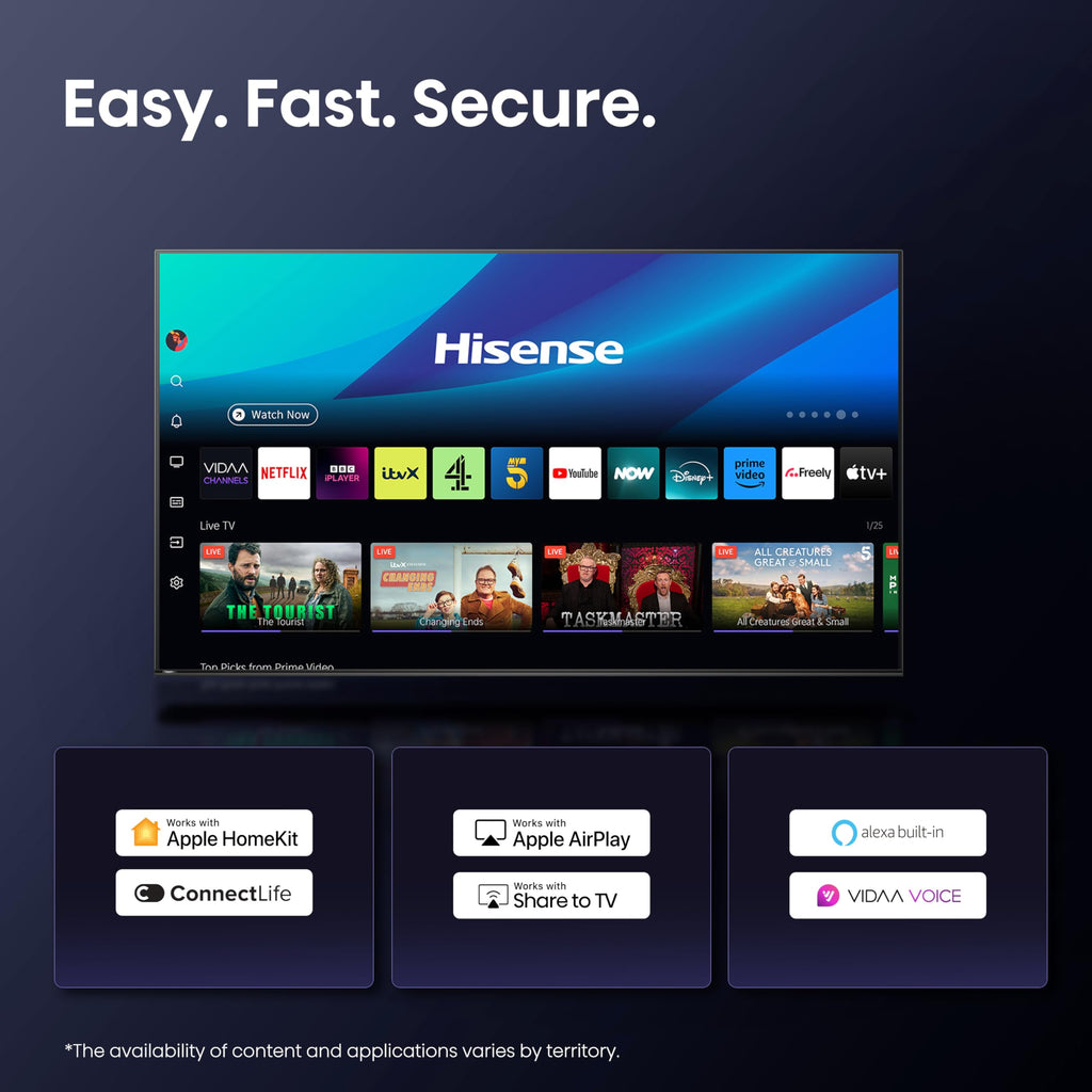 Hisense 55 Inch 55E6QTUK 4K Ultra HD Smart AI TV