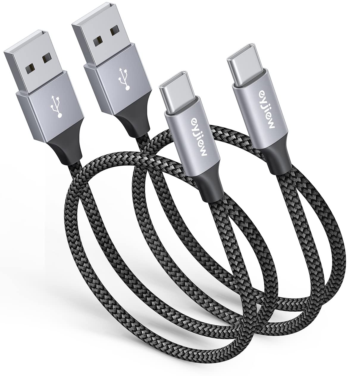 Short USB C Charger Cable 0.5m 2Pack, USB to USB C Car Charger Cable