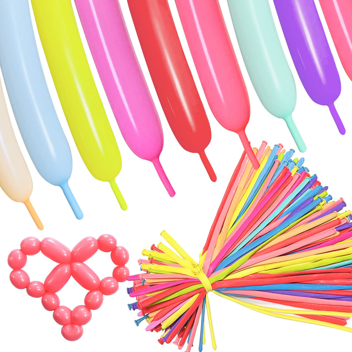 ASIYUHY 260 Balloons Clear Long Balloons 100 Pack Twisting Animal Balloon