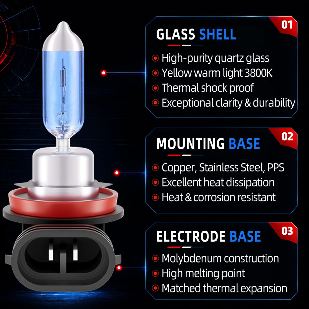 Sinoparcel H15 Headlight Bulb, OEM Replacement, Standard 3200K Warm White