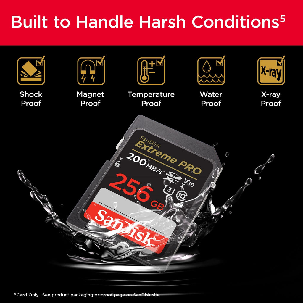 SanDisk 128GB Extreme PRO SDXC card, SD Card, V30 Memory Card, 4K UHD, up to 200 MB/s, SanDisk QuickFlow Technology, RescuePro Deluxe Data Recovery Software, UHS-I, Class 10, U3, V30