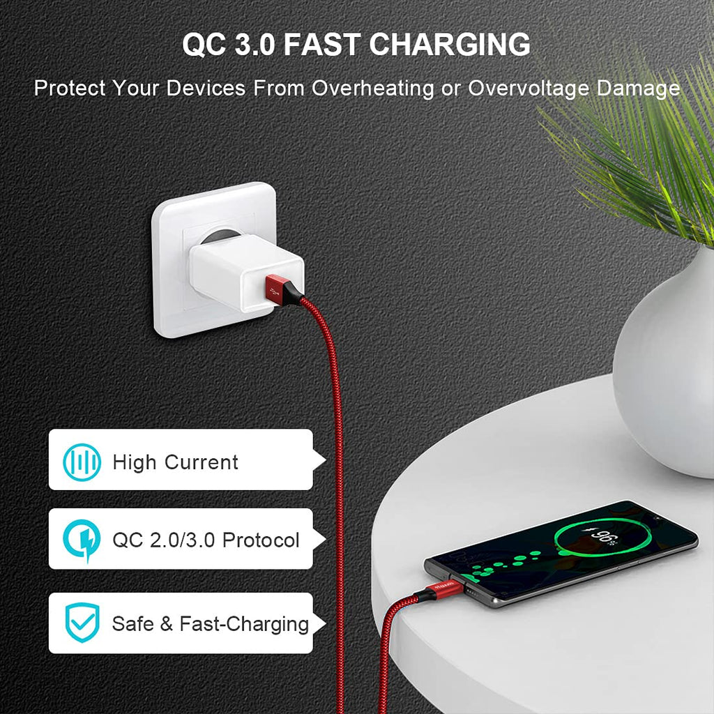 etguuds Extra Short USB C Cable 2Pack 0.15M, USB A to USB C Charger Cable
