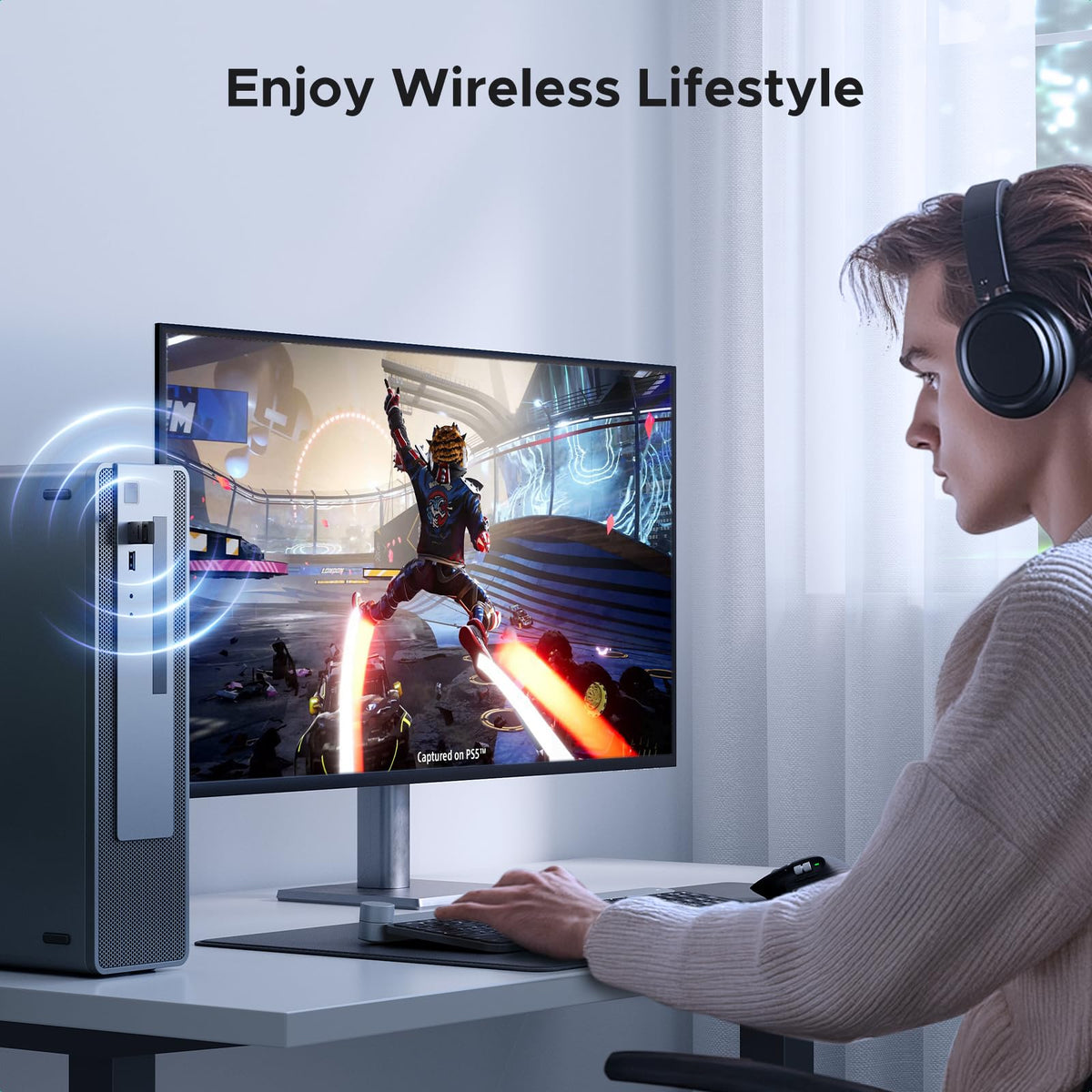 UGREEN Bluetooth 5.3 USB Adapter 328ft/100M Range for PC, Rotatable Antenna