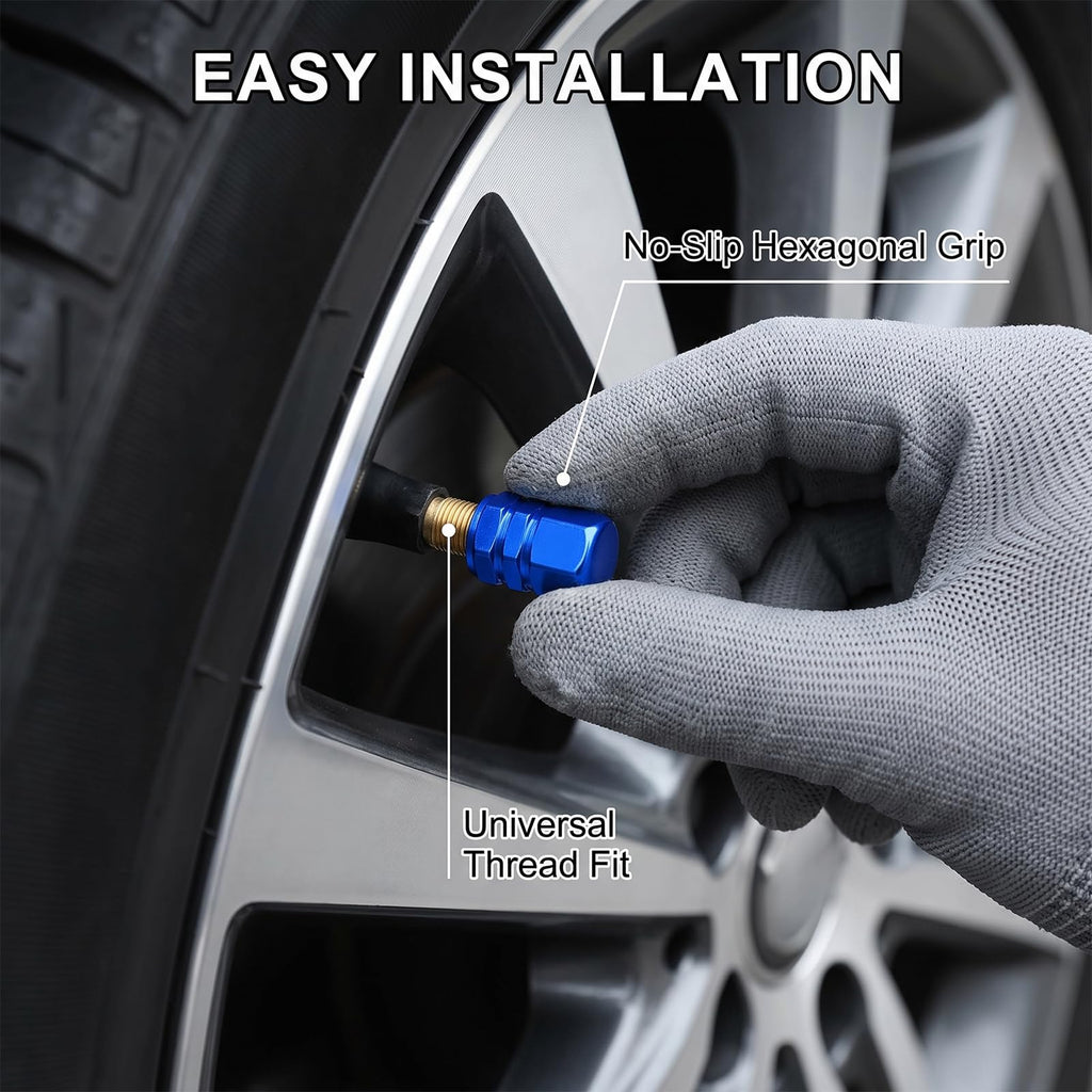 Aluminum Tire Valve Caps,8 Pcs Dustproof Stem Covers