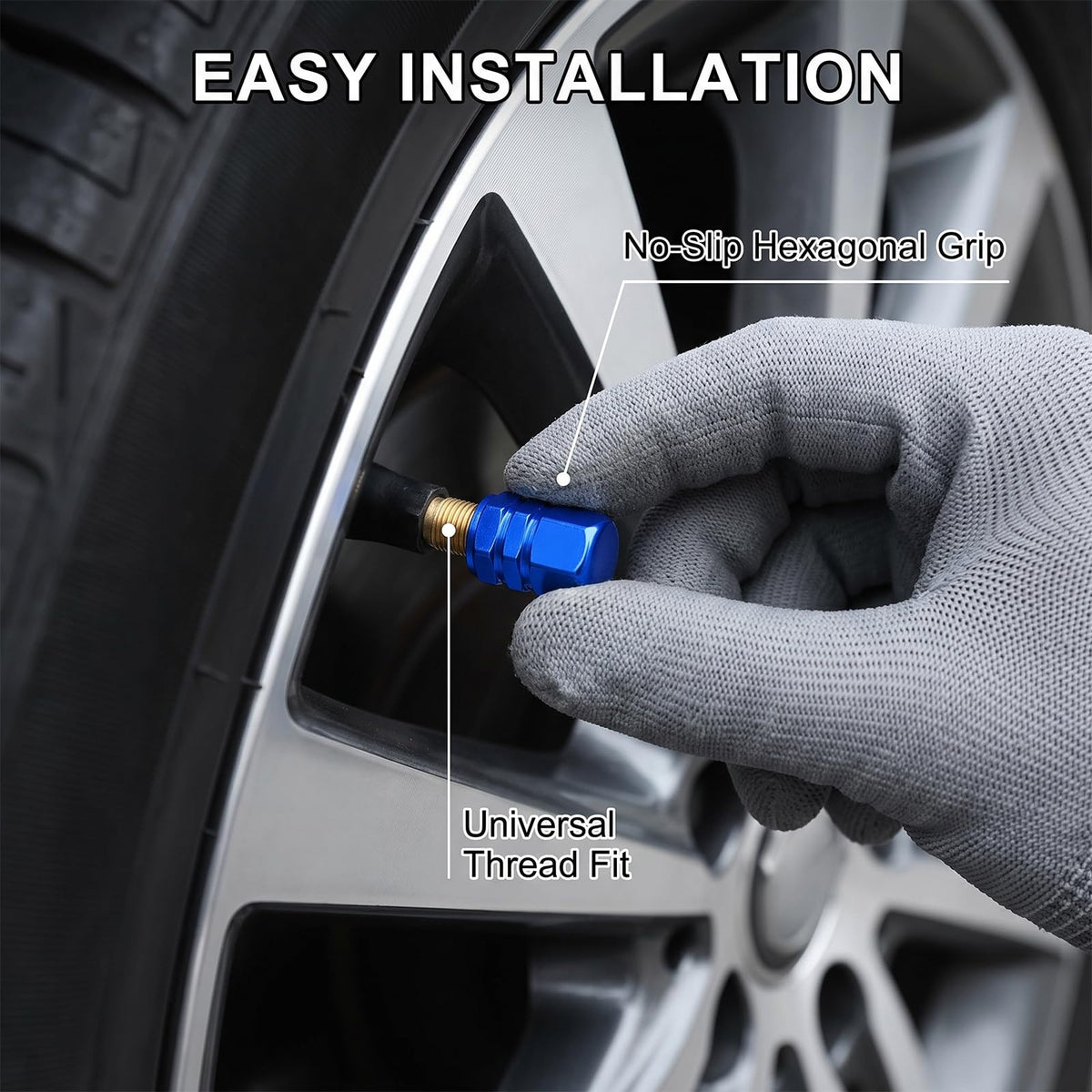 Aluminum Tire Valve Caps,8 Pcs Dustproof Stem Covers