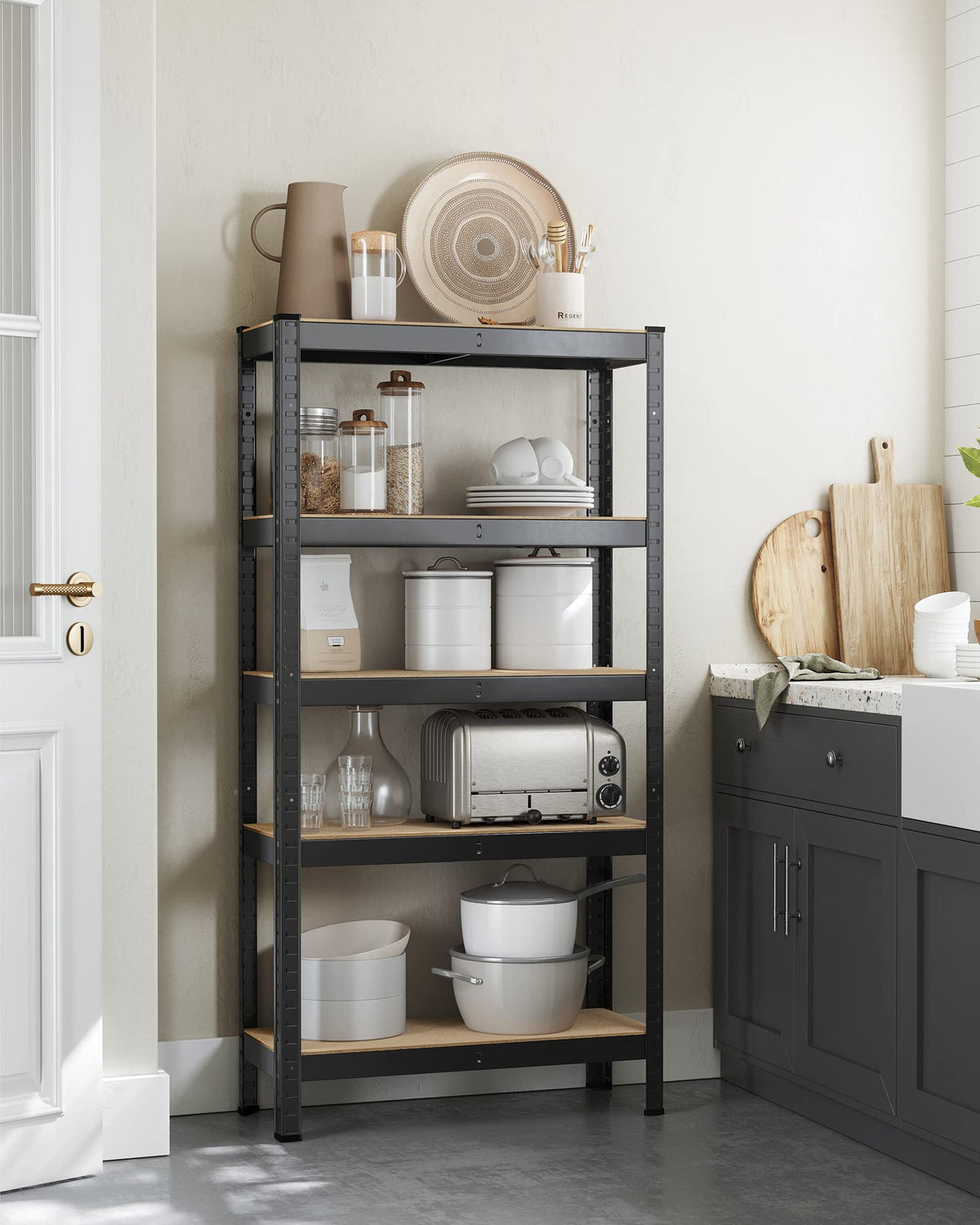 SONGMICS 5-Tier Heavy-Duty Shelving Units, Set of 2, Boltless Assembly