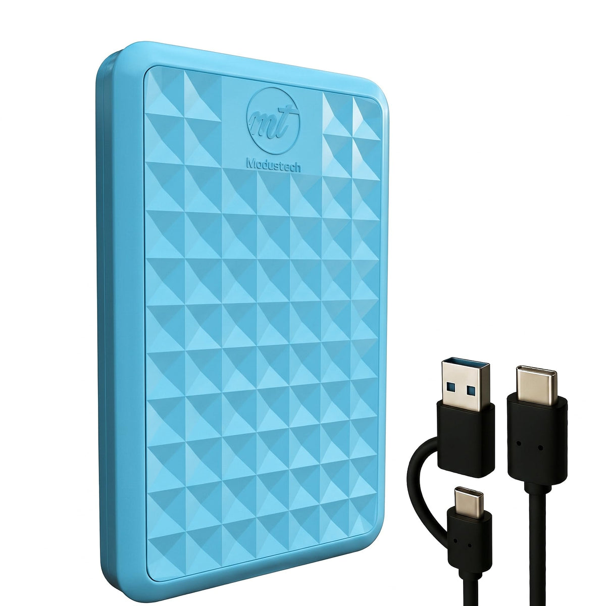 ModusTech Facet 320GB External Hard Drive Portable USB-C/USB 3.1 Plug & Play Ultra- Slim HDD Hard drive for Backup, Gaming, PC, Mac, Laptop, PS4, Xbox, Smart TV (WHITE)