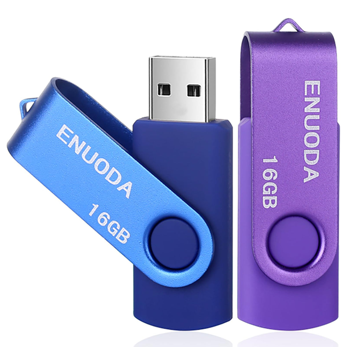ENUODA Memory Stick 32GB USB 2.0 Flash Drives Swivel Design Pen Drive Fold Storage Thumb Drive with LED Light(Blue)
