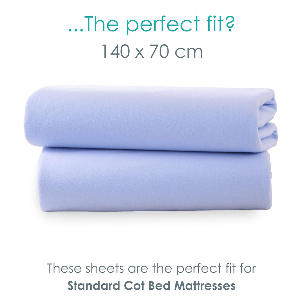 Clair de Lune 2 Pack Jersey Cotton Cot Bed Sheets 70 x 140 cm (Pink)
