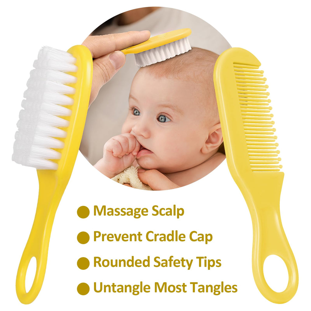 Qunlions life Baby Healthcare and Grooming Kit, Infant Safety Care Set with Hair Brush Comb Nail Clipper, Baby Essentials Kit for Newborn Girls Boys (Green 14 in 1）
