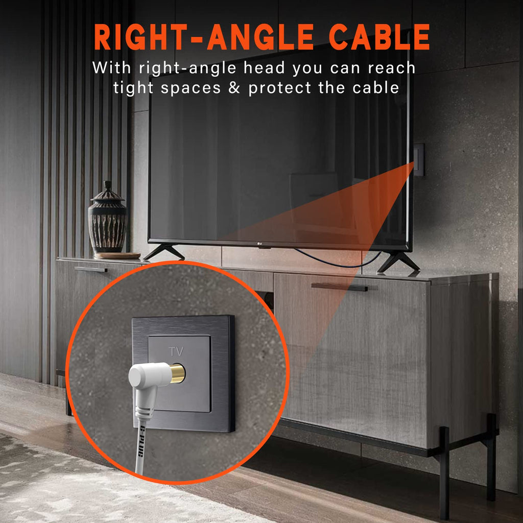 G-PLUG 1m TV Aerial Cable, Coaxial Cable for Freeview, Sky Box and Freesat